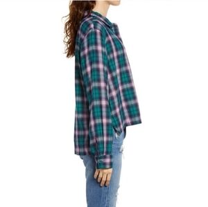 NWT BP Nordstrom High/low Flannel Button Up